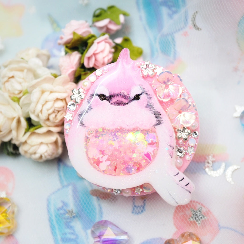 Painted Pink Jay on Pastel Pink Grip