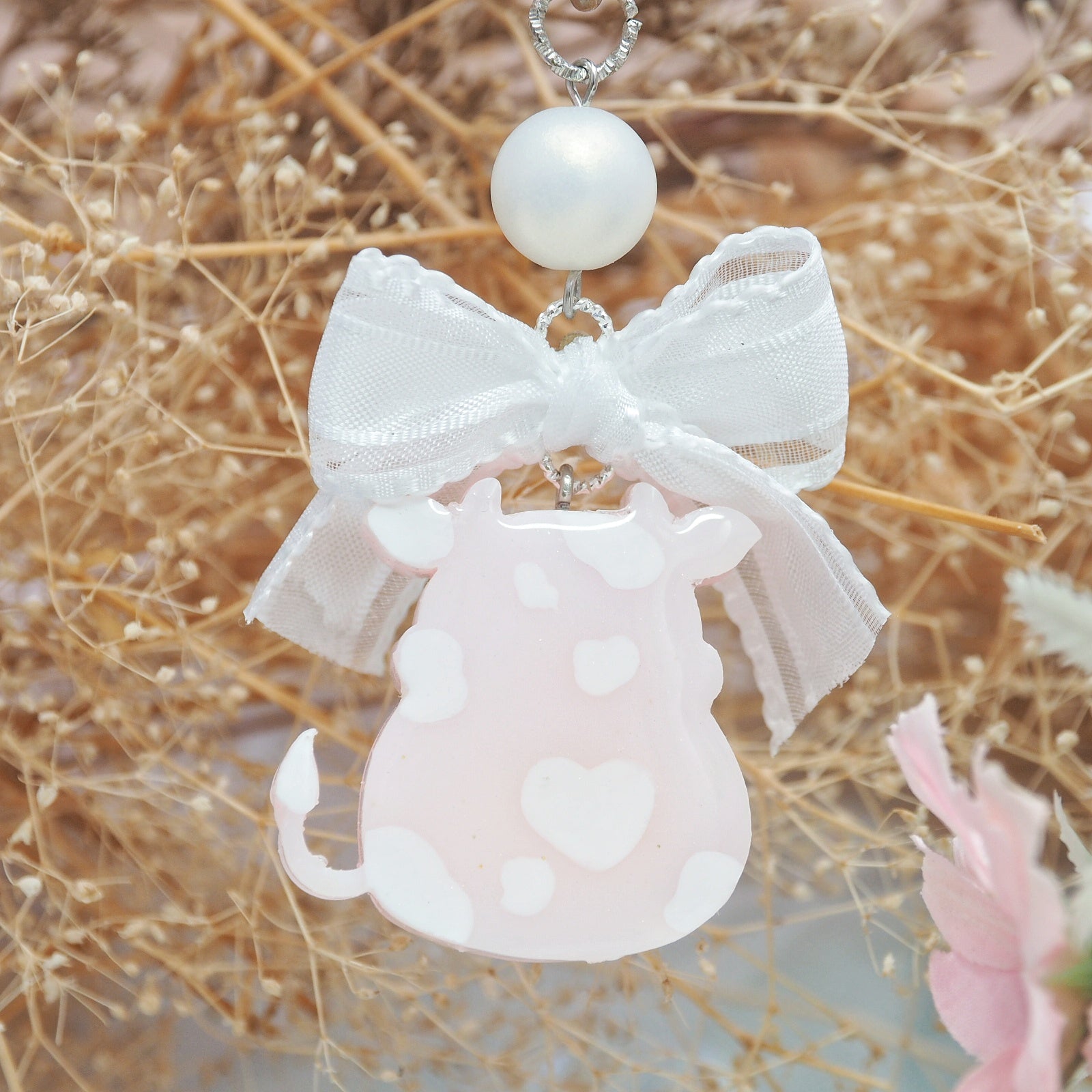 Pastel Strawberry Milk Moo Charm