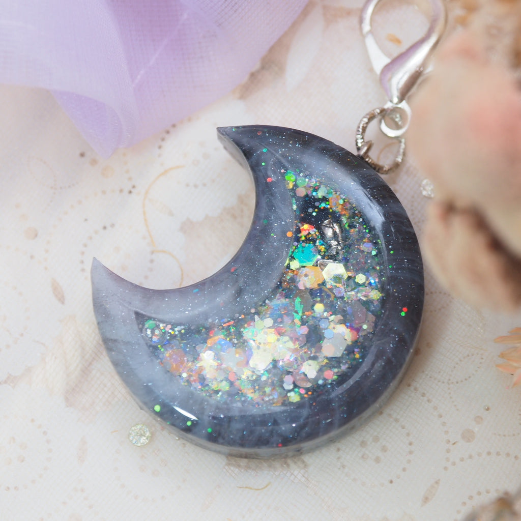 Baby Mars Charm with Lilac Organza Scrunchie
