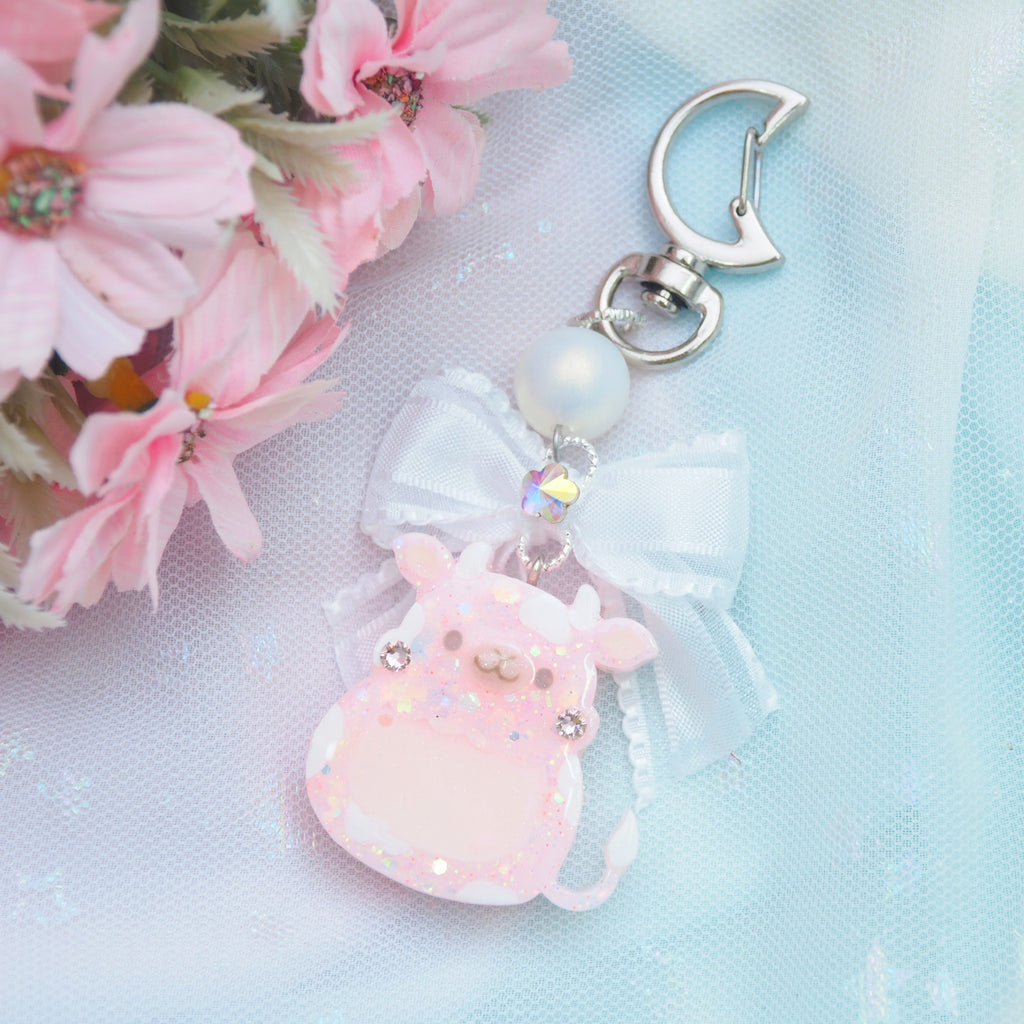 Pastel Strawberry Milk Moo Charm