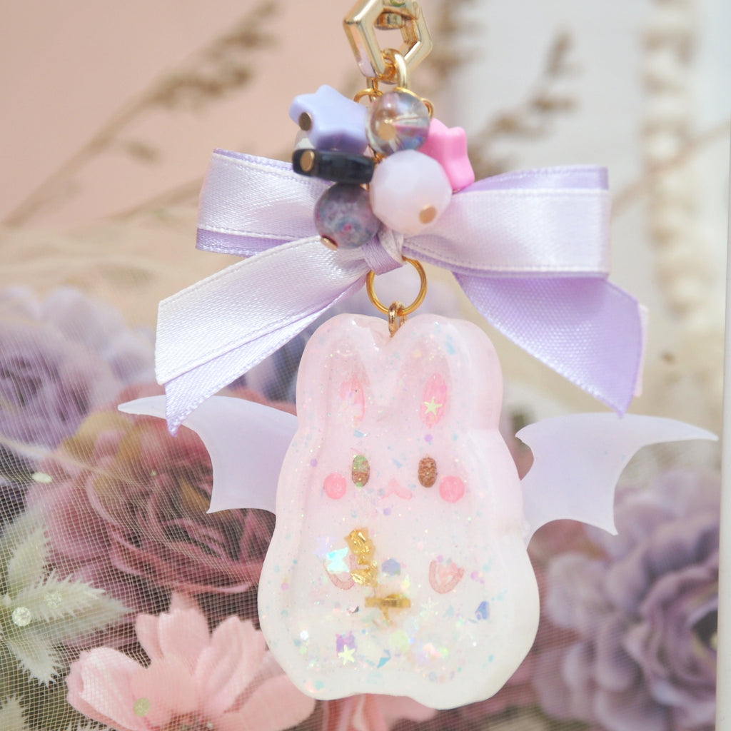 Ombre Pink Bun with Purple Wings Vampy Bun Charm