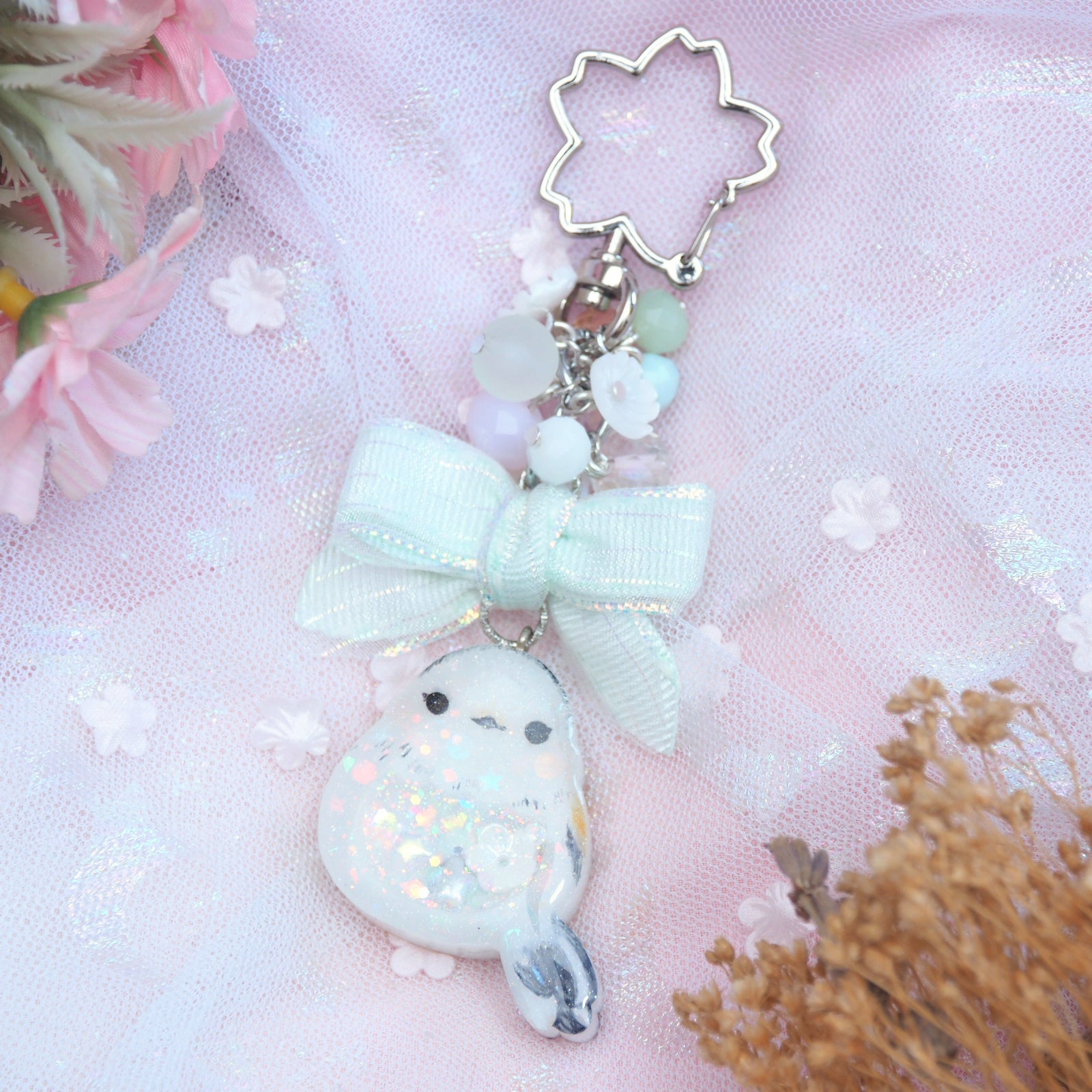 Shima Enaga Handpainted Birb Charm