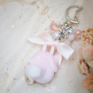 Pinky Grey Ghostie Boo Bun Charm (Glows)