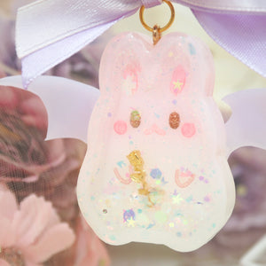 Ombre Pink Bun with Purple Wings Vampy Bun Charm