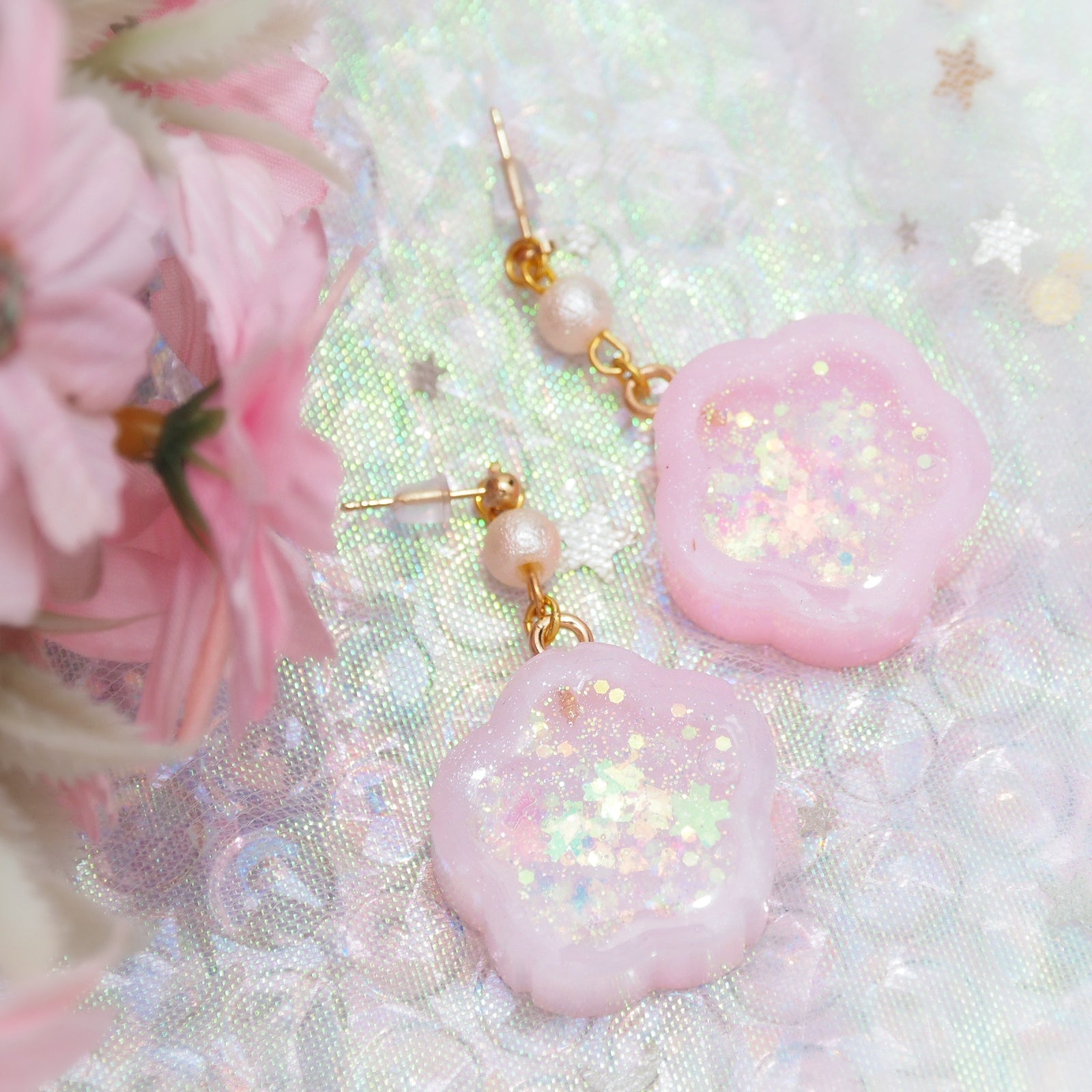 Pink Mini Sakura Drop Earstuds