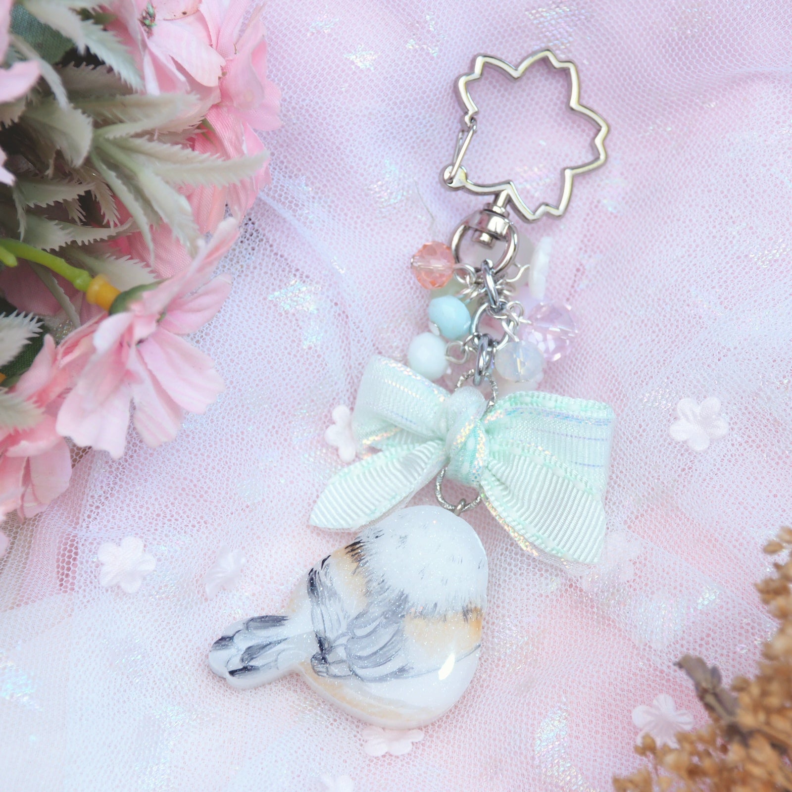 Shima Enaga Handpainted Birb Charm