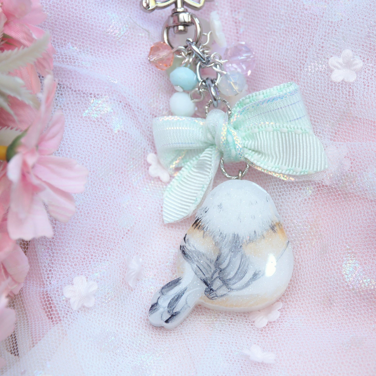 Shima Enaga Handpainted Birb Charm