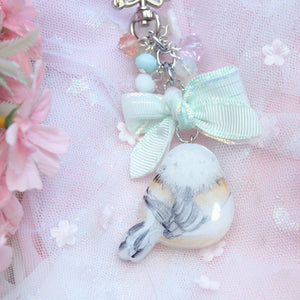 Shima Enaga Handpainted Birb Charm