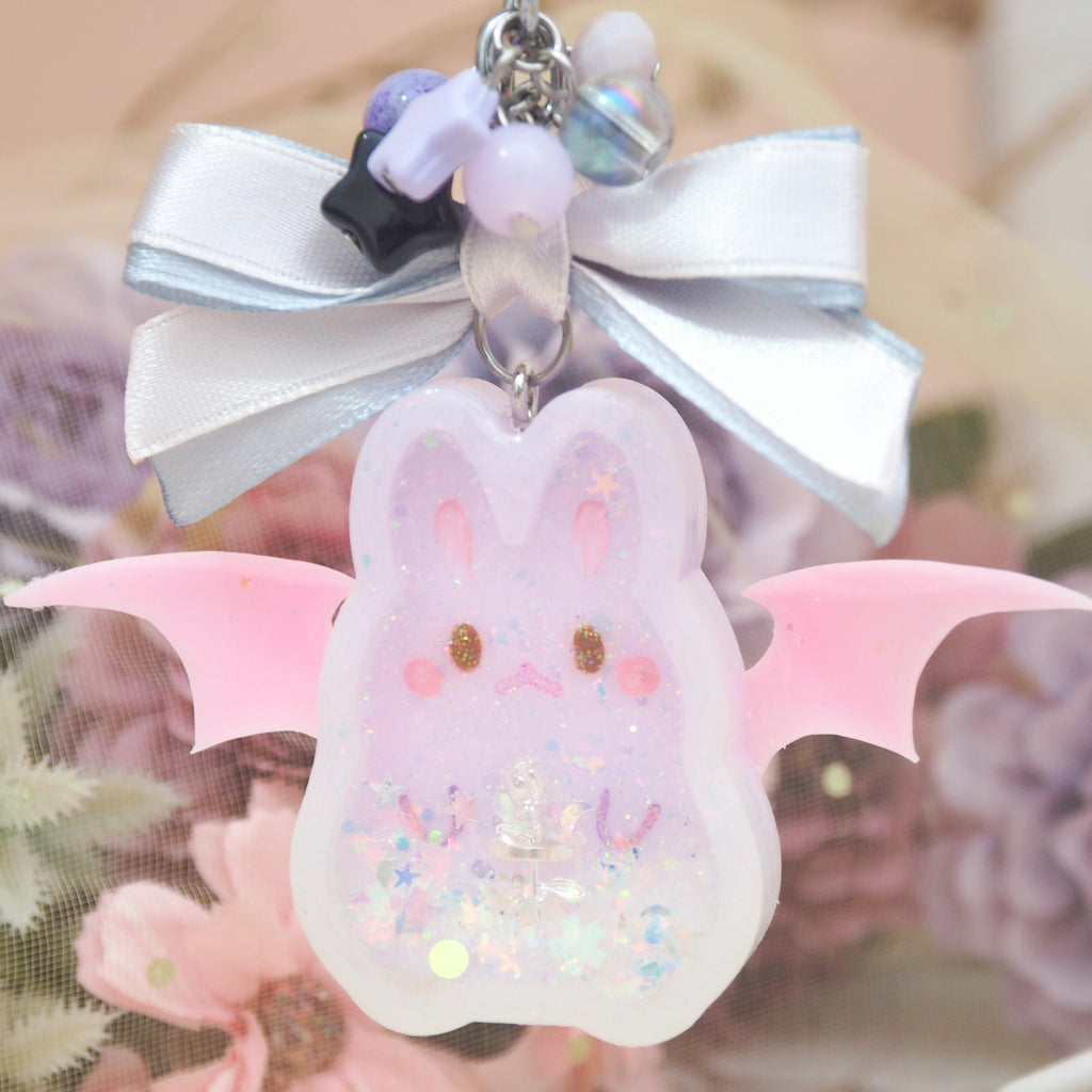 Ombre Purple Bun with Pink Wings Vampy Bun Charm