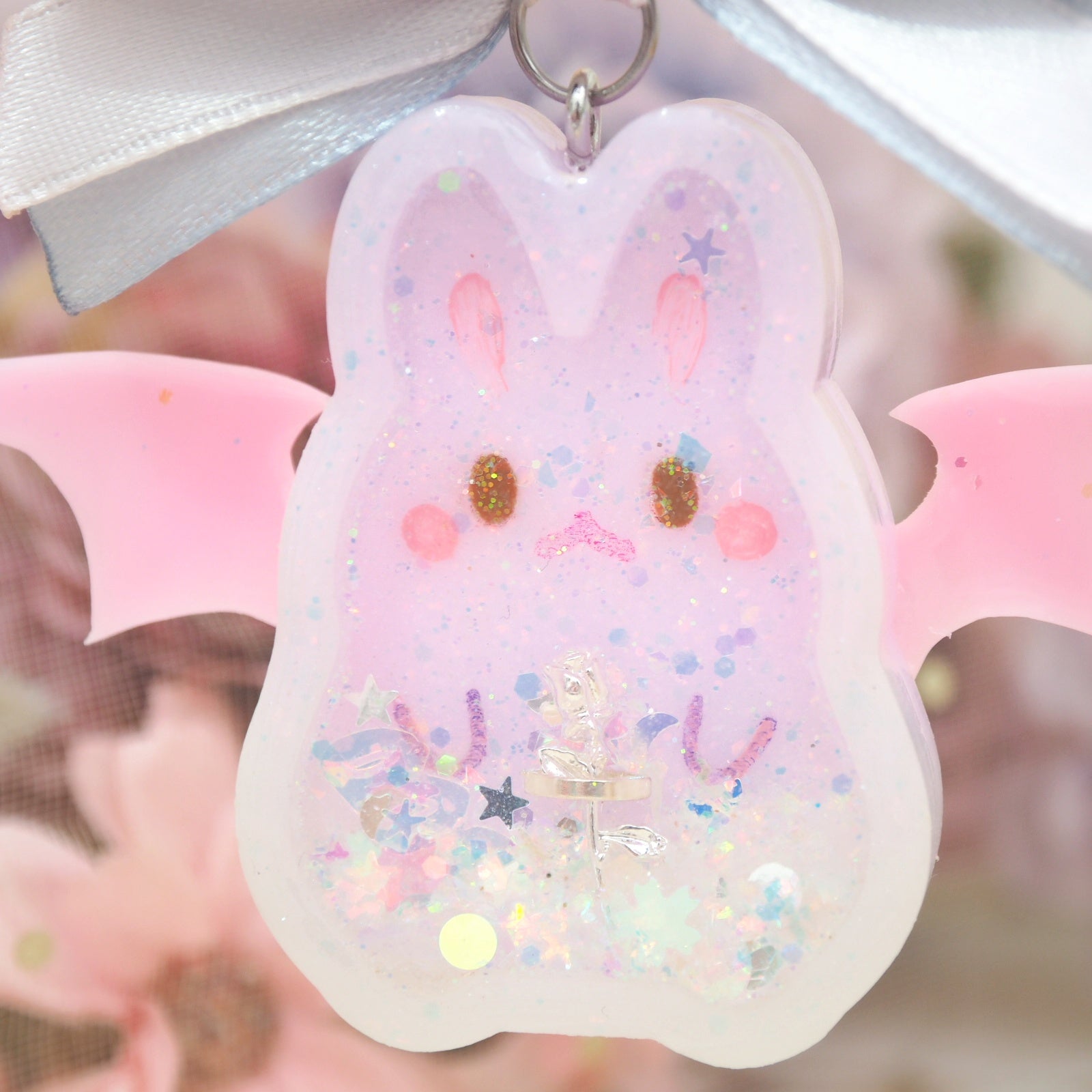 Ombre Purple Bun with Pink Wings Vampy Bun Charm