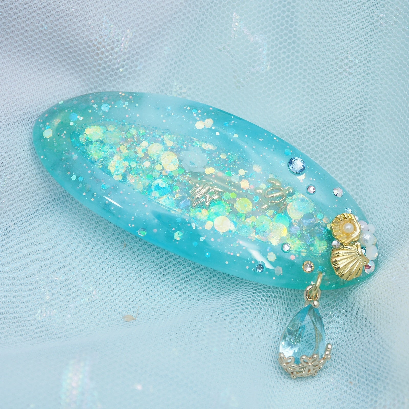 Drop of the Ocean Barrette (Oval)