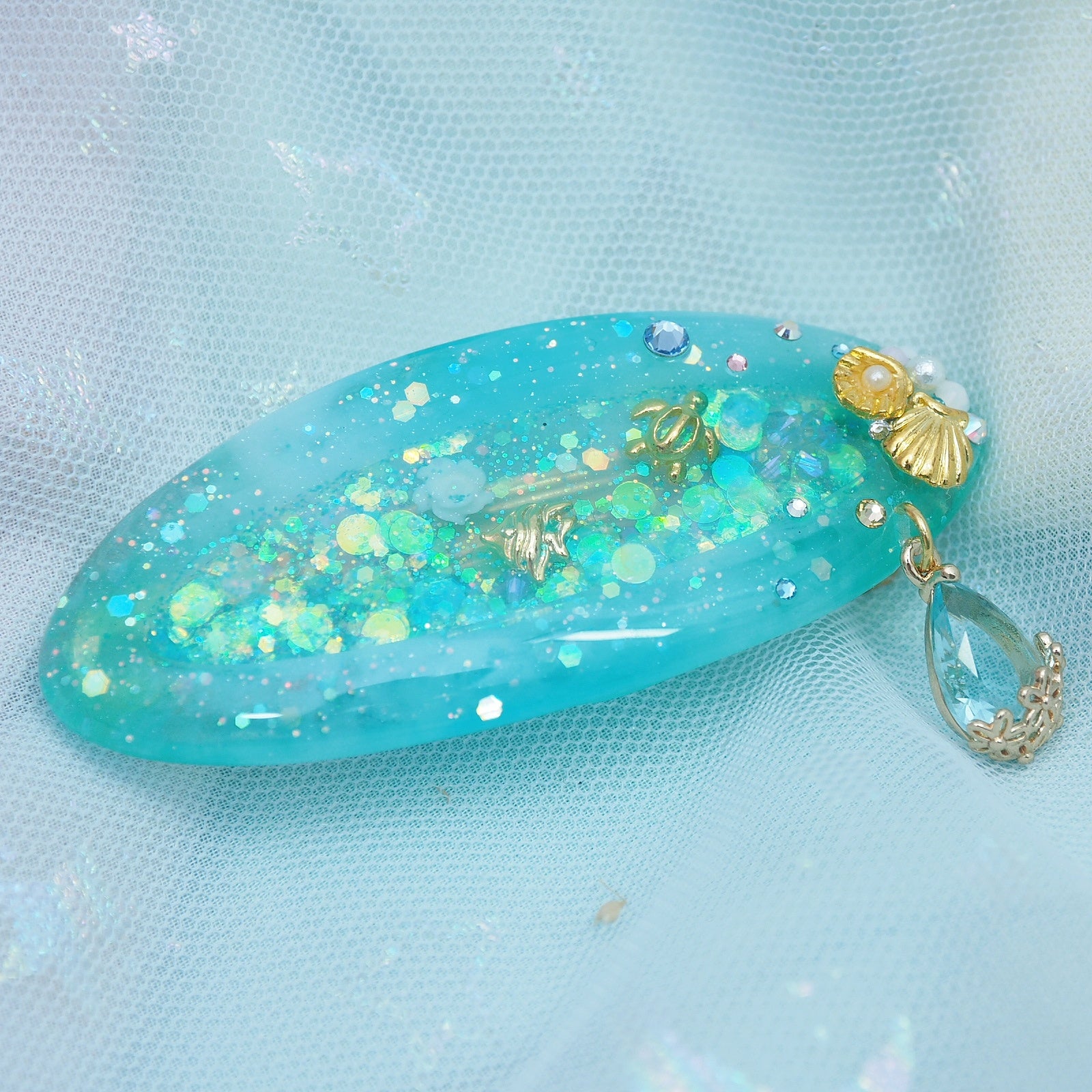 Drop of the Ocean Barrette (Oval)