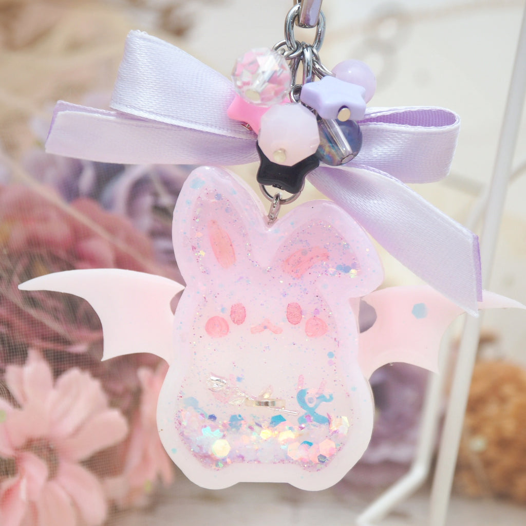 Ombre Lilac Bun with Pink Wings Vampy Bun Charm