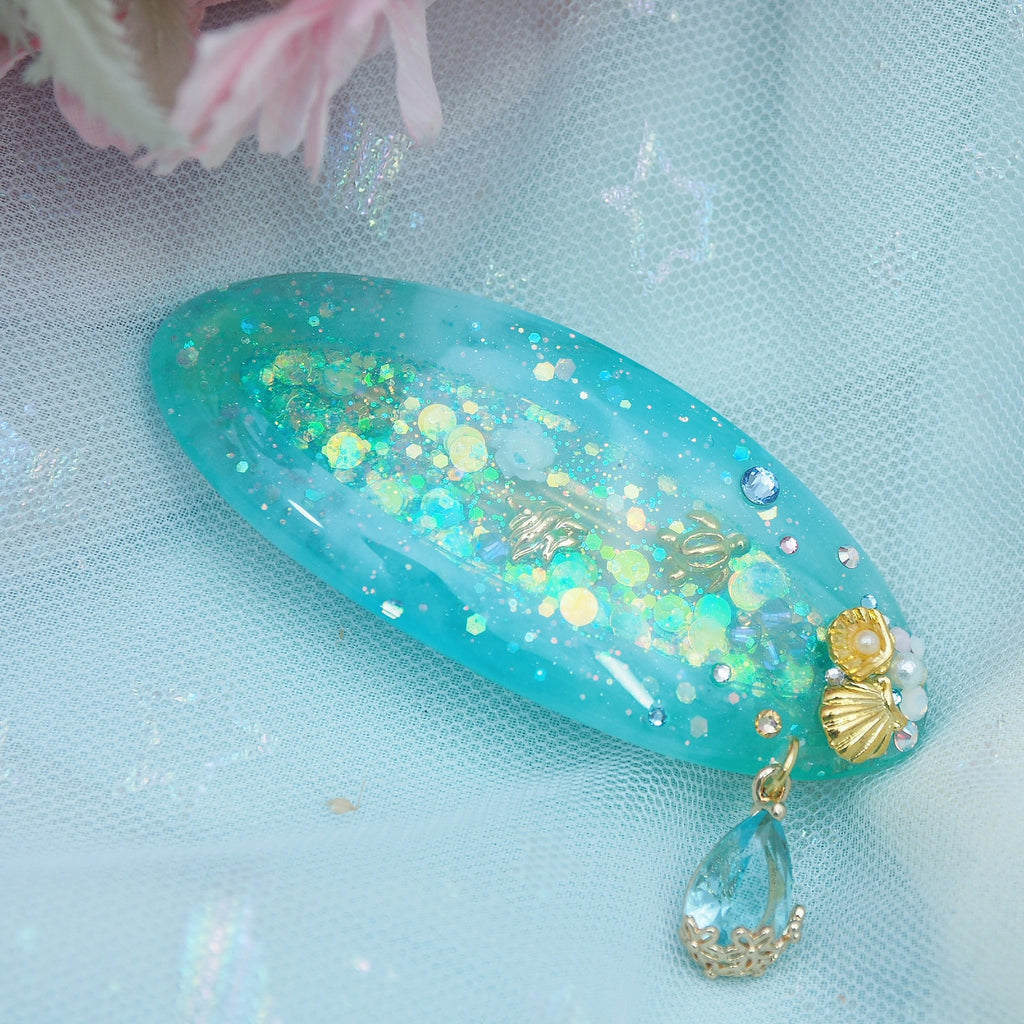 Drop of the Ocean Barrette (Oval)