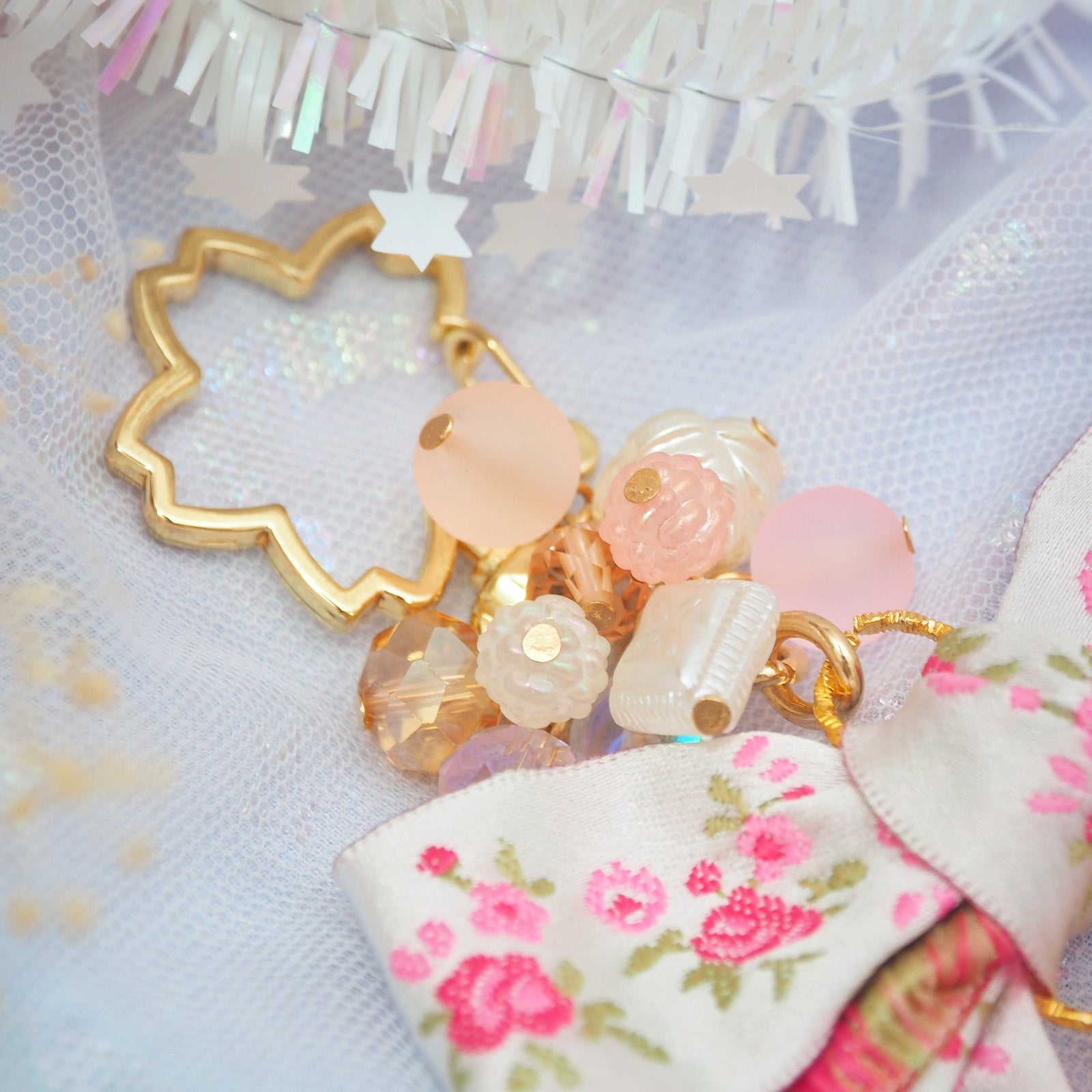 Rose Peach Taiyaki (Dry shaker charm)