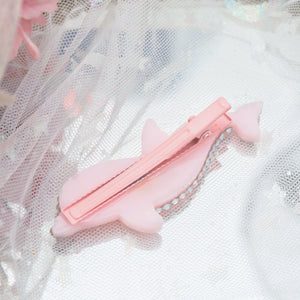Bejewelled Pink Dolphin (6cm slim clip)