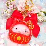 Red Kitty Daruma Chunky Shaker Charm