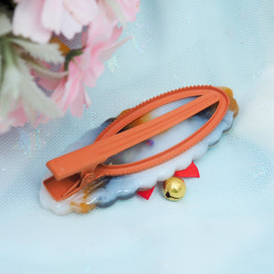 Calico Clip Shaker Barrette with Sculpture (Cloud)