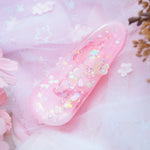 Pink Quartz Sakura Barrette (6cm teardrop clip)