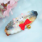 Calico Clip Shaker Barrette with Sculpture (Cloud)