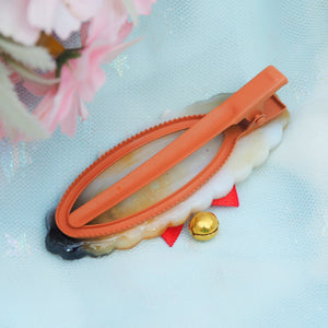 Calico Clip Shaker Barrette with Sculpture (Cloud)