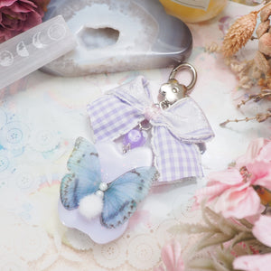 Lilac Fairy Bun with Floral Checkered Bow