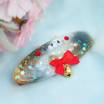Calico Clip Shaker Barrette with Sculpture (Oval)