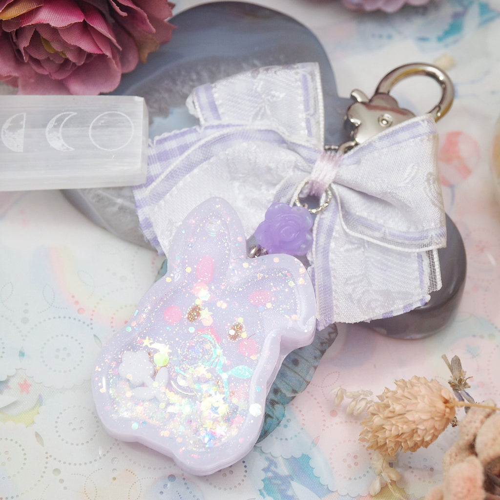 Lilac Fairy Bun with Floral Checkered Bow