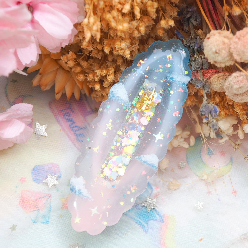 Castle in the Clouds Shaker Barette (Oval)