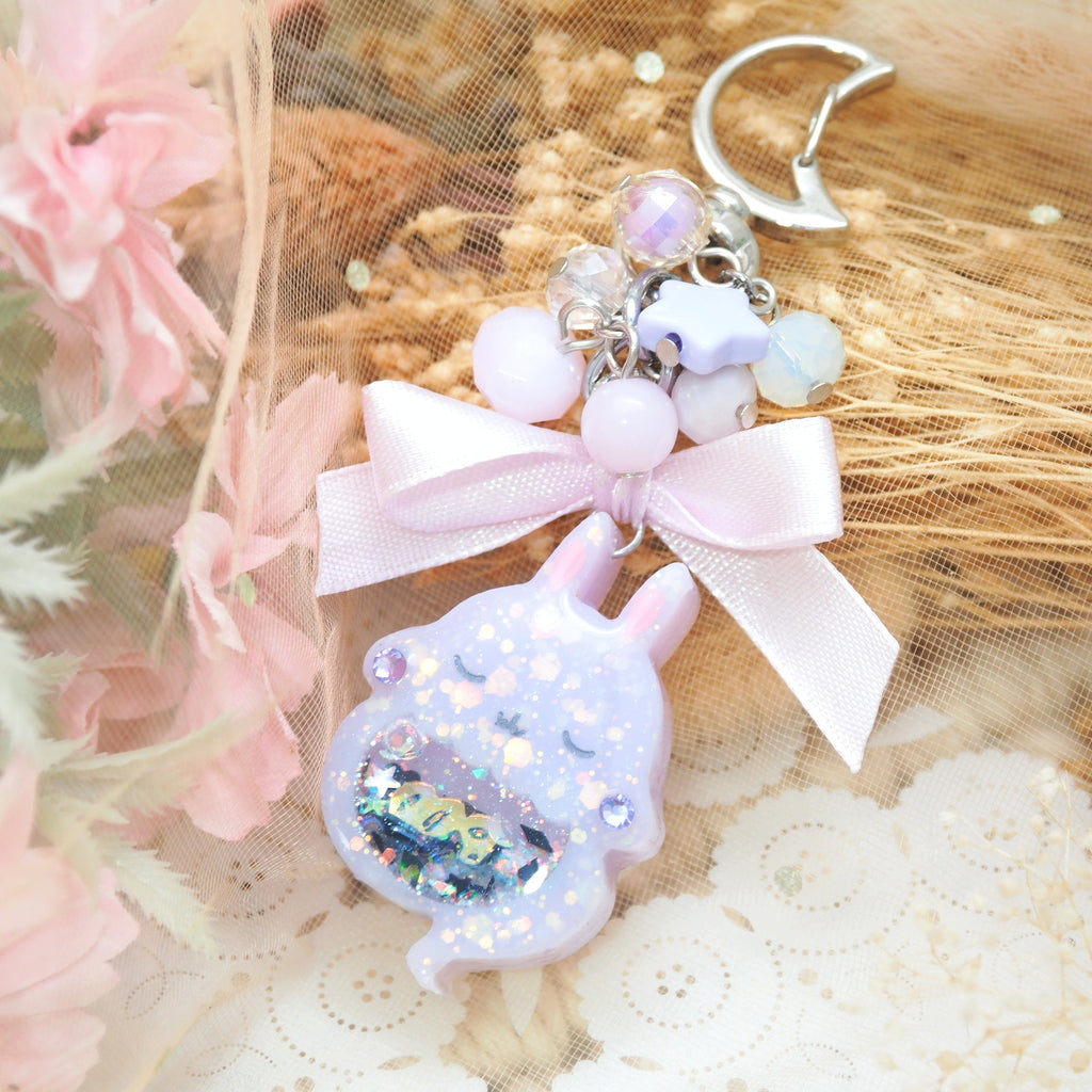 Purple Ghostie Boo Bun Charm (Glows)