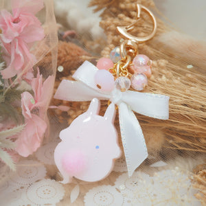 Pink Ghostie Boo Bun Charm (Glows)