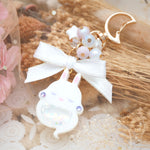 White Ghostie Boo Bun Charm (Glows)