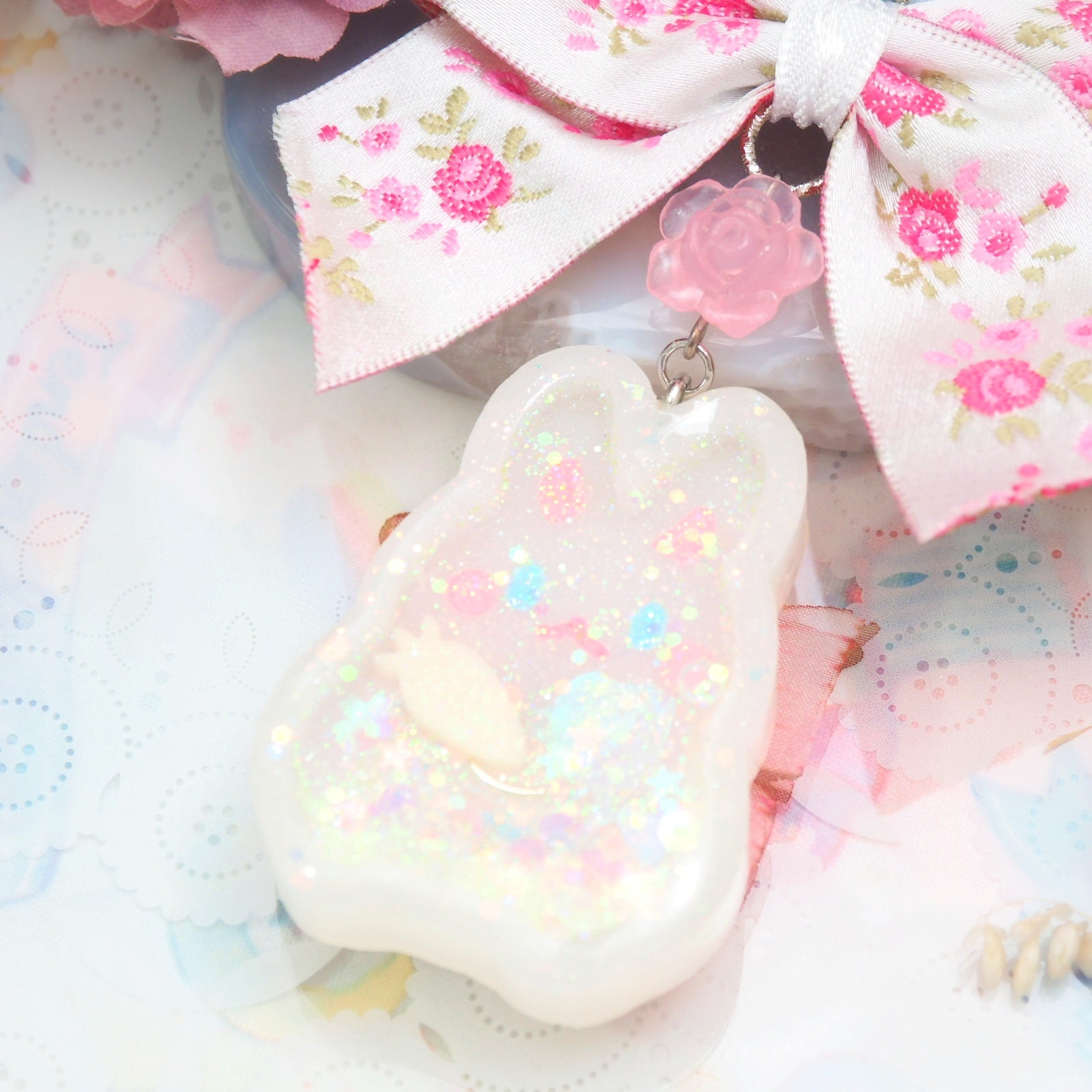 Gardenia Fairy Bun with Embroidered Floral Bow