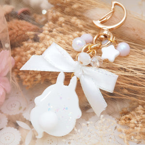 White Ghostie Boo Bun Charm (Glows)