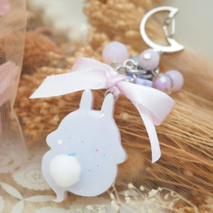 Lilac Ghostie Boo Bun Charm (Glows)