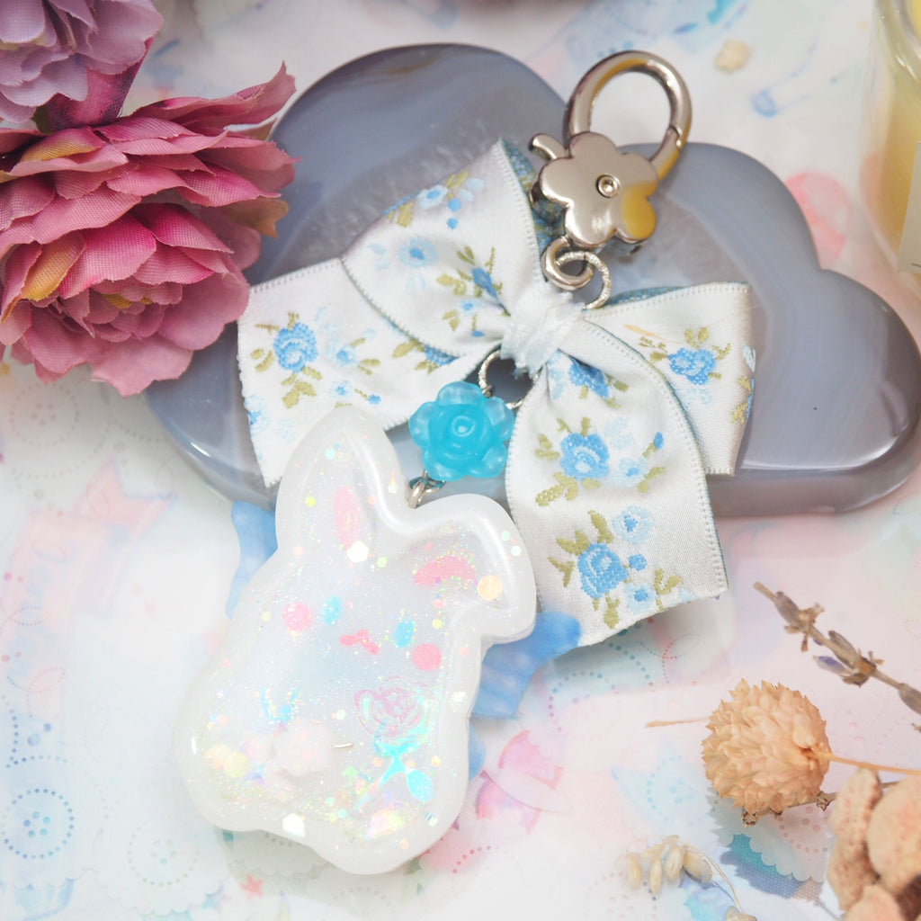 Carnation Fairy Bun with Embroidered Floral Bow