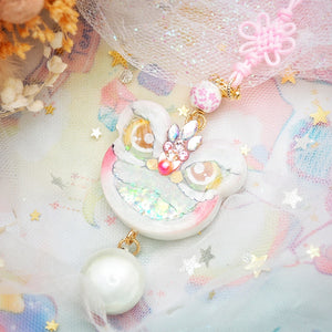 Pink Lion Dance Charm
