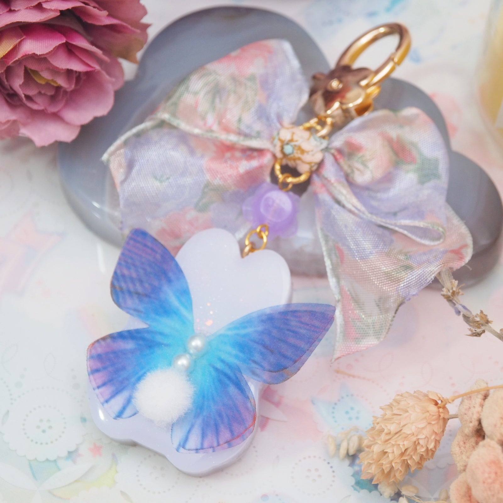 Wisteria Fairy Bun with Floral Bow