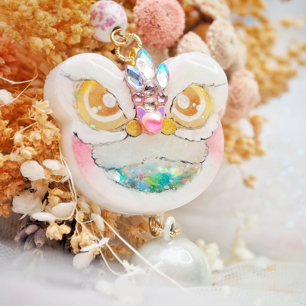 Pink Lion Dance Charm