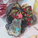 Viola Fairy Bun with Embroidered Floral Bow