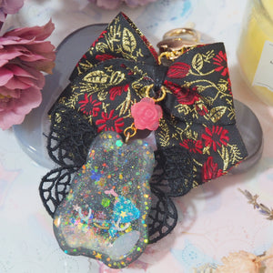 Viola Fairy Bun with Embroidered Floral Bow