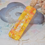 Butterfly Glass Floral Shaker Barette (Rounded Rectangle)