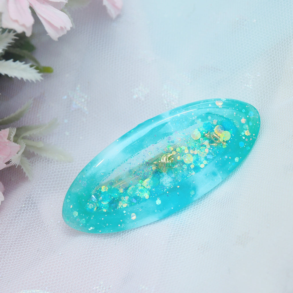 Drop of the Ocean Barrette (Oval)
