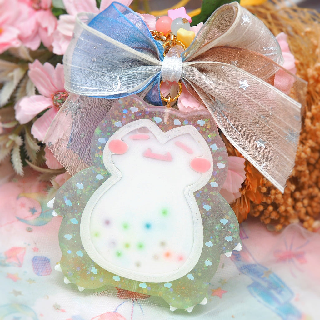 Rainbow Sky Glow Boba Belly Chunky Charm (Glowing, Clear back)