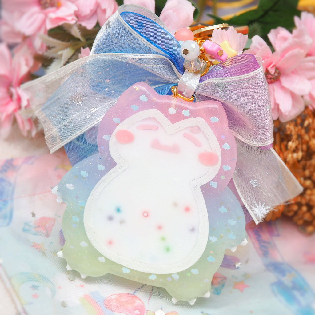 Rainbow Sky Glow Boba Belly Chunky Charm (Glowing, White back)