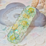 Butterfly Glass Floral Shaker Barette (Rectangle Cloud)