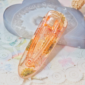Butterfly Glass Floral Shaker Barette (Teardrop)