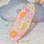 Butterfly Glass Floral Shaker Barette (Cloud)