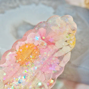Butterfly Glass Floral Shaker Barette (Cloud)