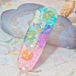 Butterfly Glass Floral Shaker Barette (Teardrop)